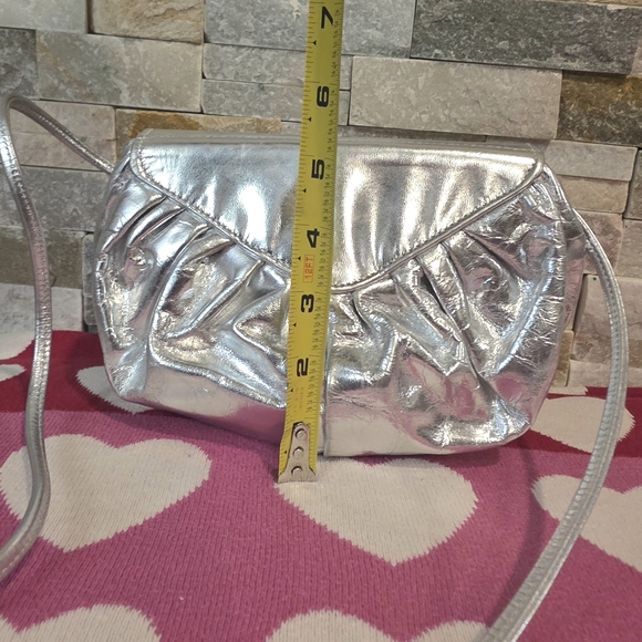 Bags By Pinky Leather Silver Women's Bag - Picture 9 of 9